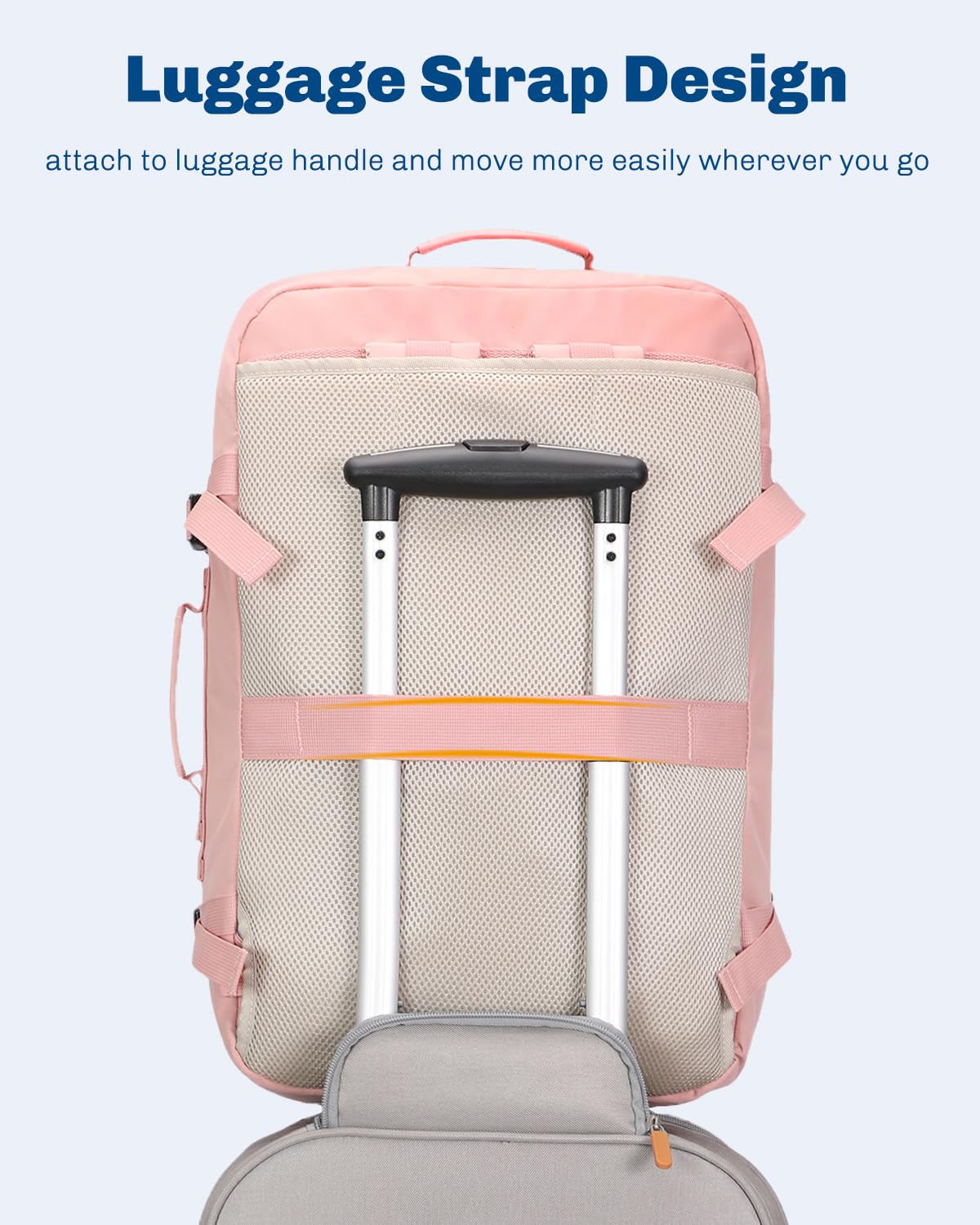 Hynes Eagle Carry on Backpack 38L Large Travel Backpack for Women Flight Approved Weekender Bag Laptop Backpack Men 15 inches Light Pink