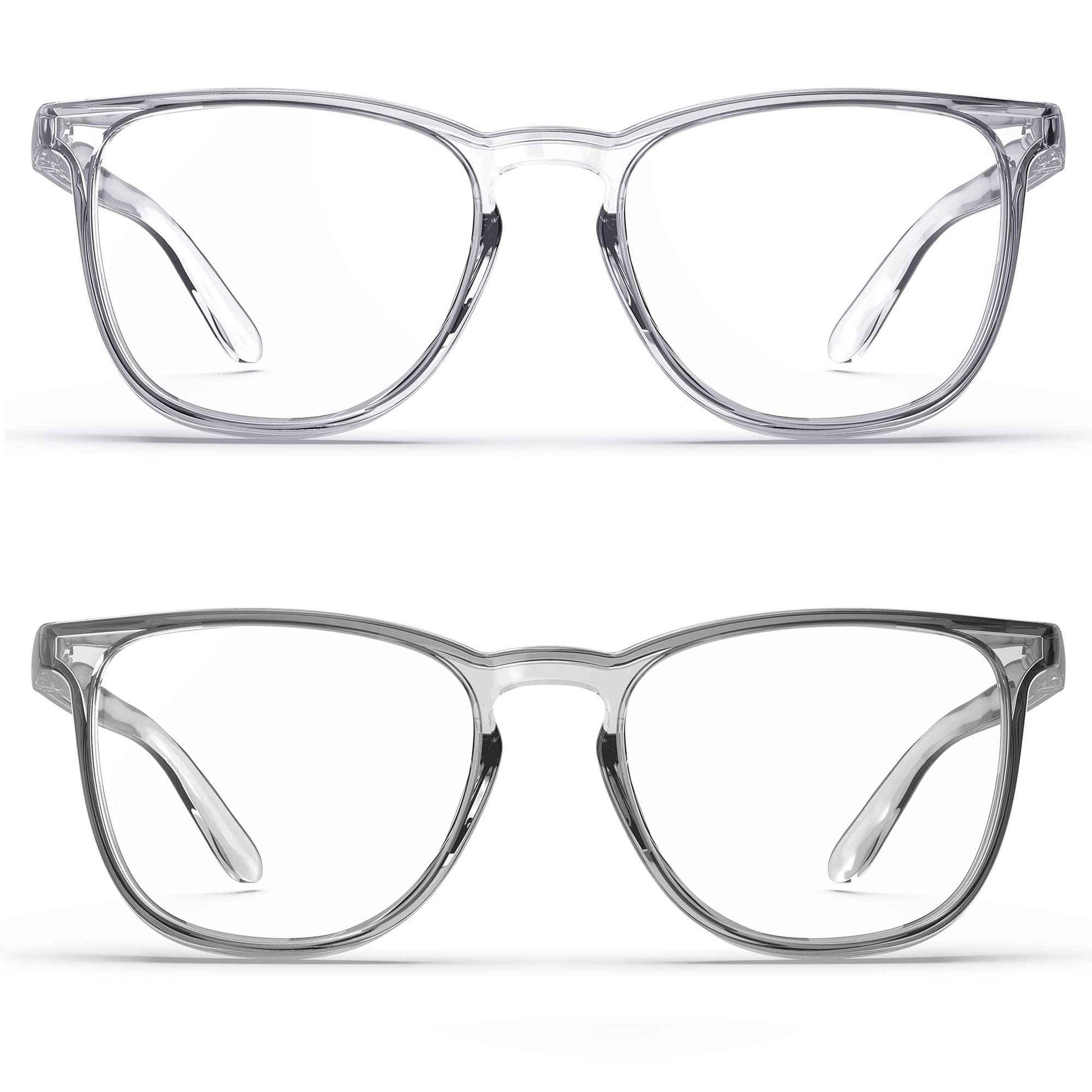 Stylish Safety Glasses, Clear Anti-Fog Anti-Scratch Protective Glasses For Men And Women（Clear+Gray（2 Pack））