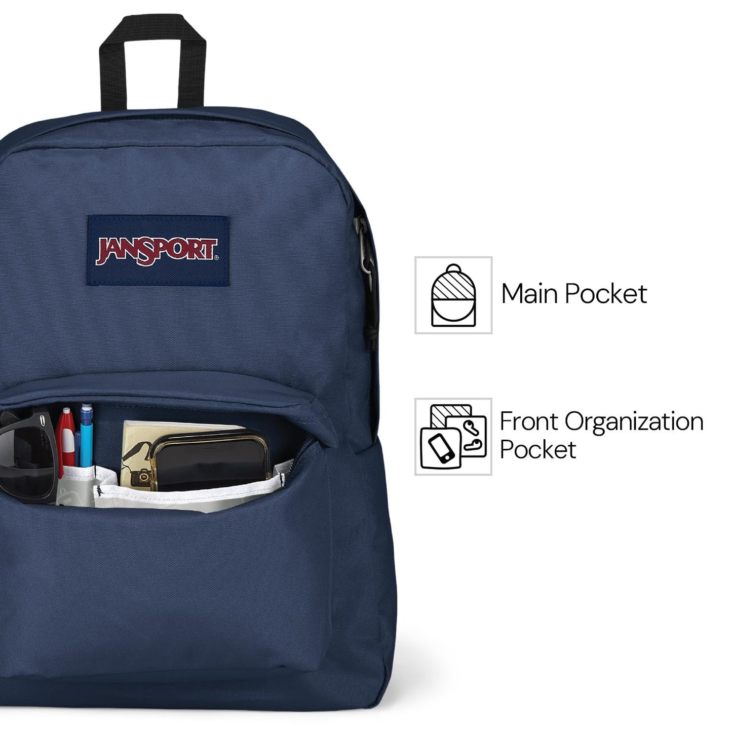 JanSport SuperBreak One Backpack - Durable, Lightweight Bag with 1 Main Compartment, Front Utility Pocket with Built-in Organizer, Premium Backpack, Hiblisscus
