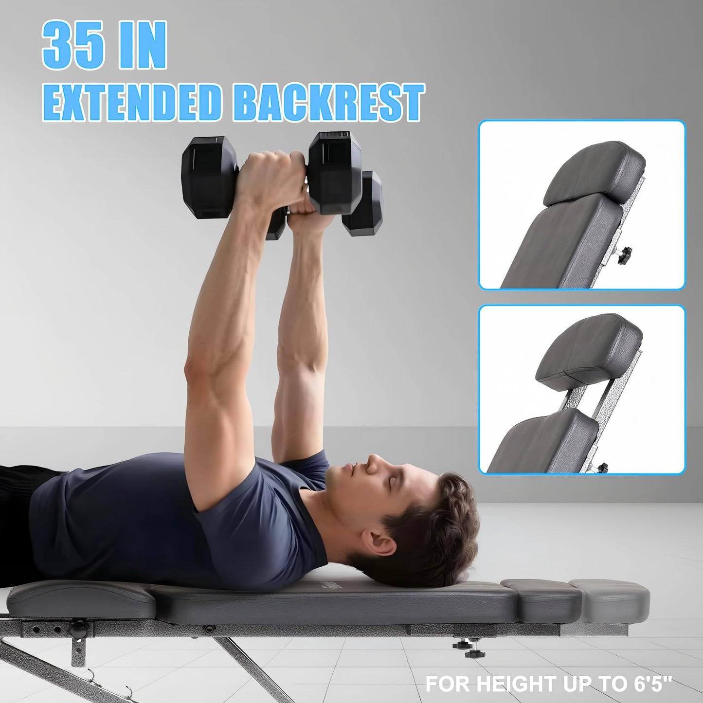 BARWING 4 Positions Adjustable Weight Bench for Home Gym,800LBS Foldable Incline workout Bench for Full Body Workout Easy Assembly Training Decline Exercise Bench for home