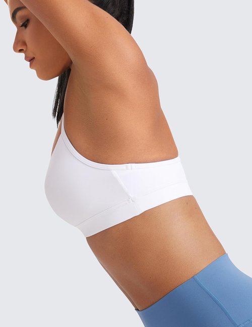 CRZ YOGA Y Back Sports Bra - Padded Racerback for Low Impact Yoga & Workout | Butterluxe Fabric