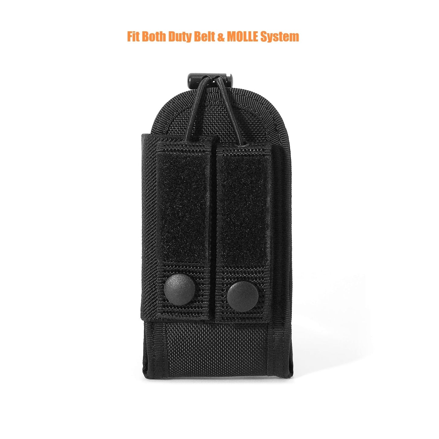 TACNEX Universal Radio Holder Two Ways Radio Holster Walkie Talkies Pouch Duty Belt Nylon Case with Adjustable Elastic Flap for Police Leo Security Firefighter Rescue EMS EMT Military