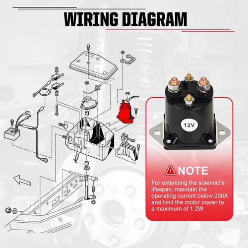 VYYOKMU 12 Volt Club Car Solenoid, Club Car Starter Solenoid 12V fits for 1984-UP DS & 2004-UP Precedent Gas Golf Cart, OEM# 1013609, 1012275, 435-154, LPL6003, 1117, Golf Cart Starter Relay Solenoid