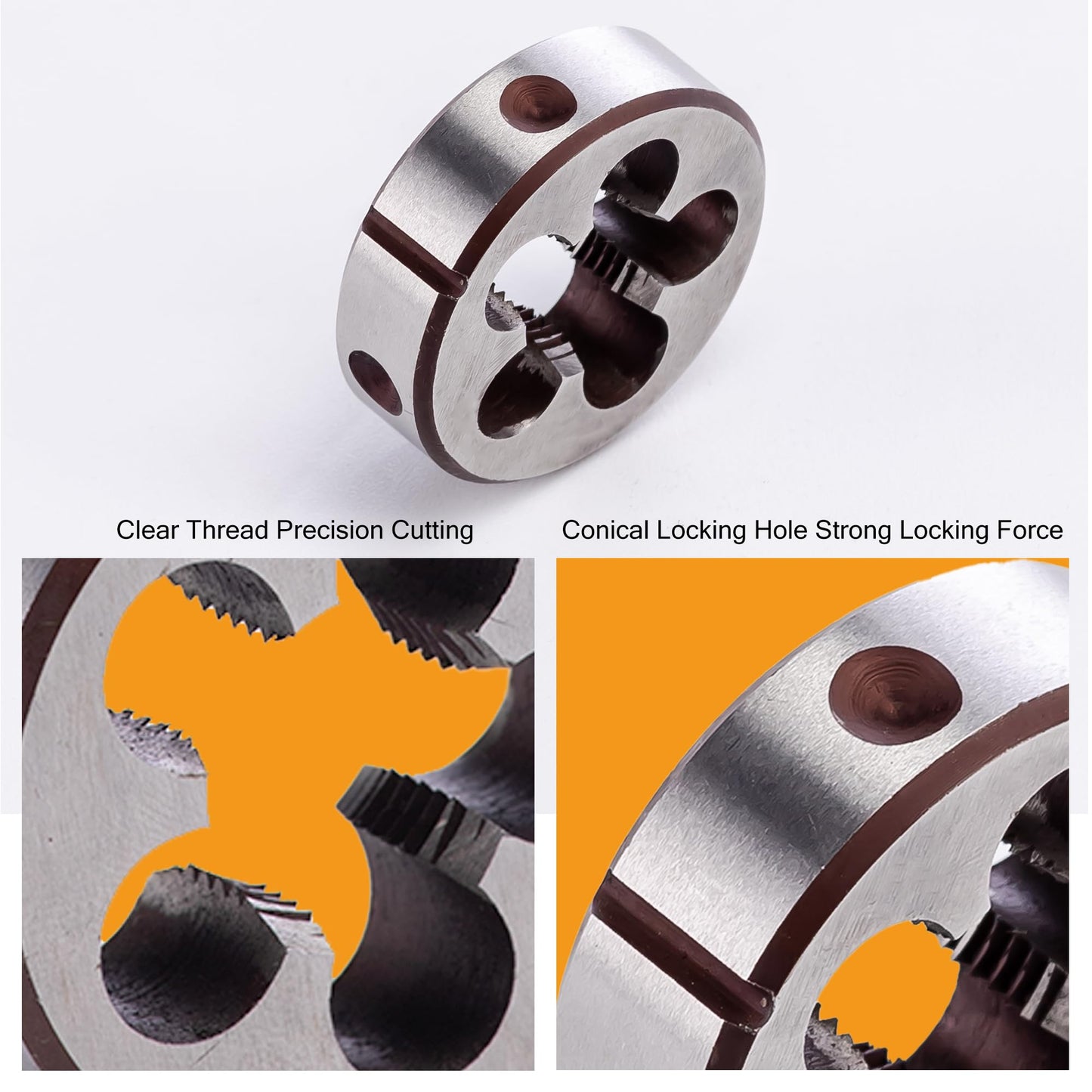 M12 x 1.25mm Metric Tap and Die Set, M12 x 1.25mm High-Speed Steel Machine Round Tap Die Set, Right Hand Thread Tap and Round Thread Die Tool