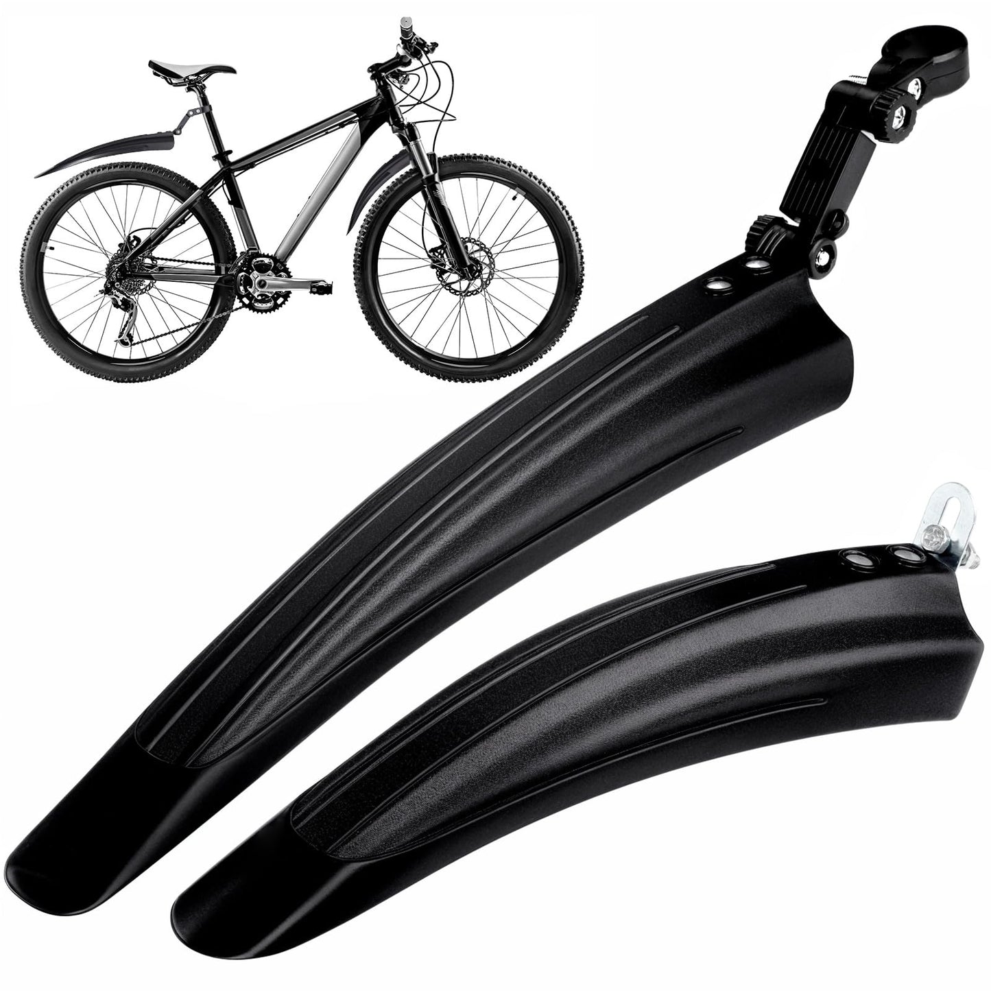 HNYYZL Bicycle Fender Set - Adjustable Front & Rear Mudguards, Quick-Release for Mountain/City Bikes, 20-26 Inch Wheels, Widened & Thickened Design, All-Weather Protection