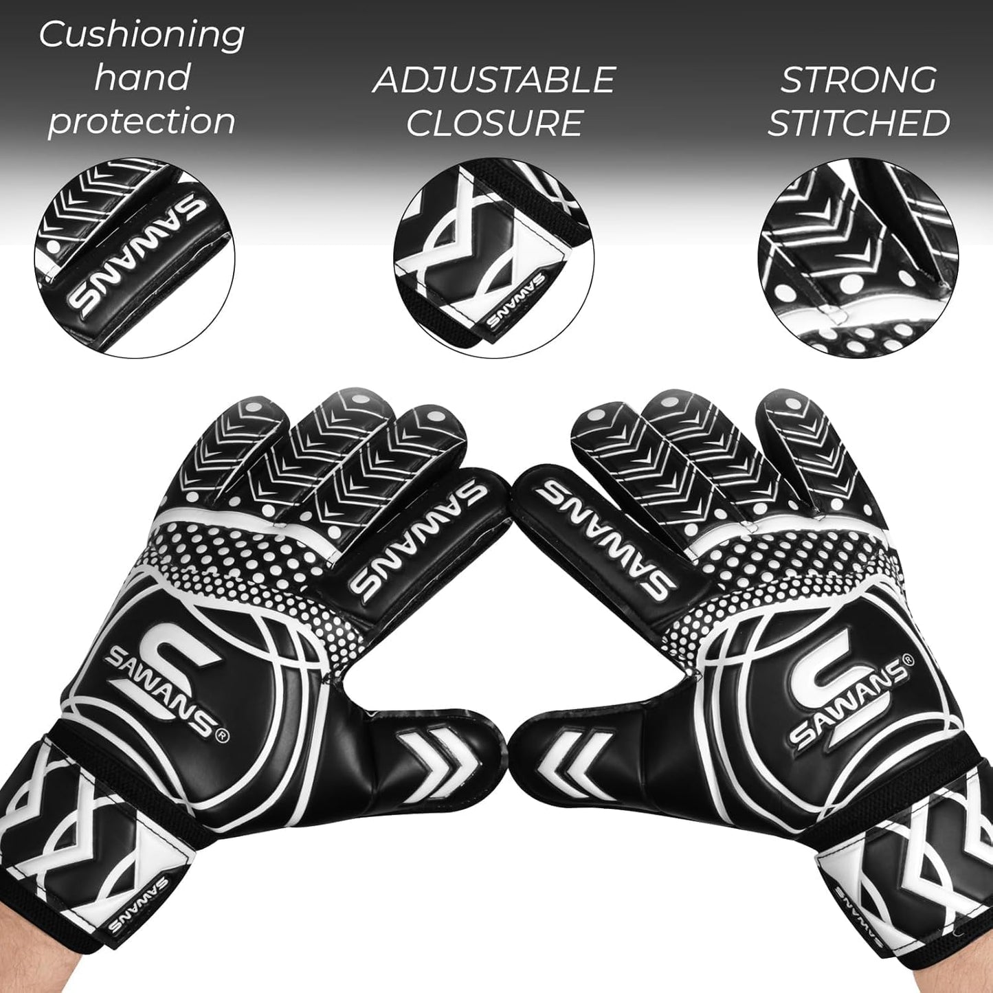 SAWANS Goalkeeper Gloves - Breathable Football Training Gear for Kids & Adults | Double Layer Grip Protection
