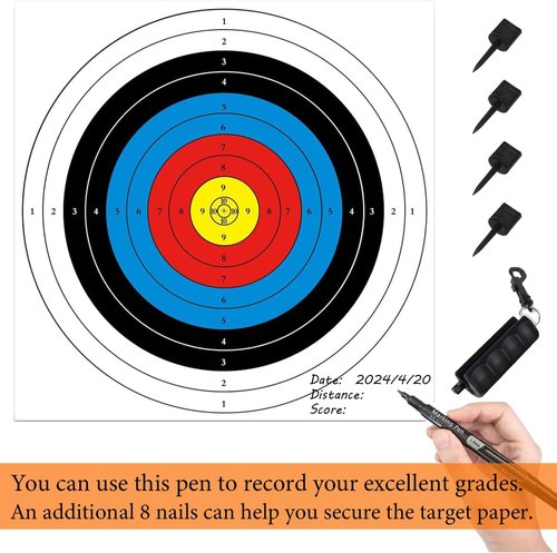 Archery Target - 16x16 Inch 10 Ring Bow and Arrow Target for Hunting & Practice | Durable Design