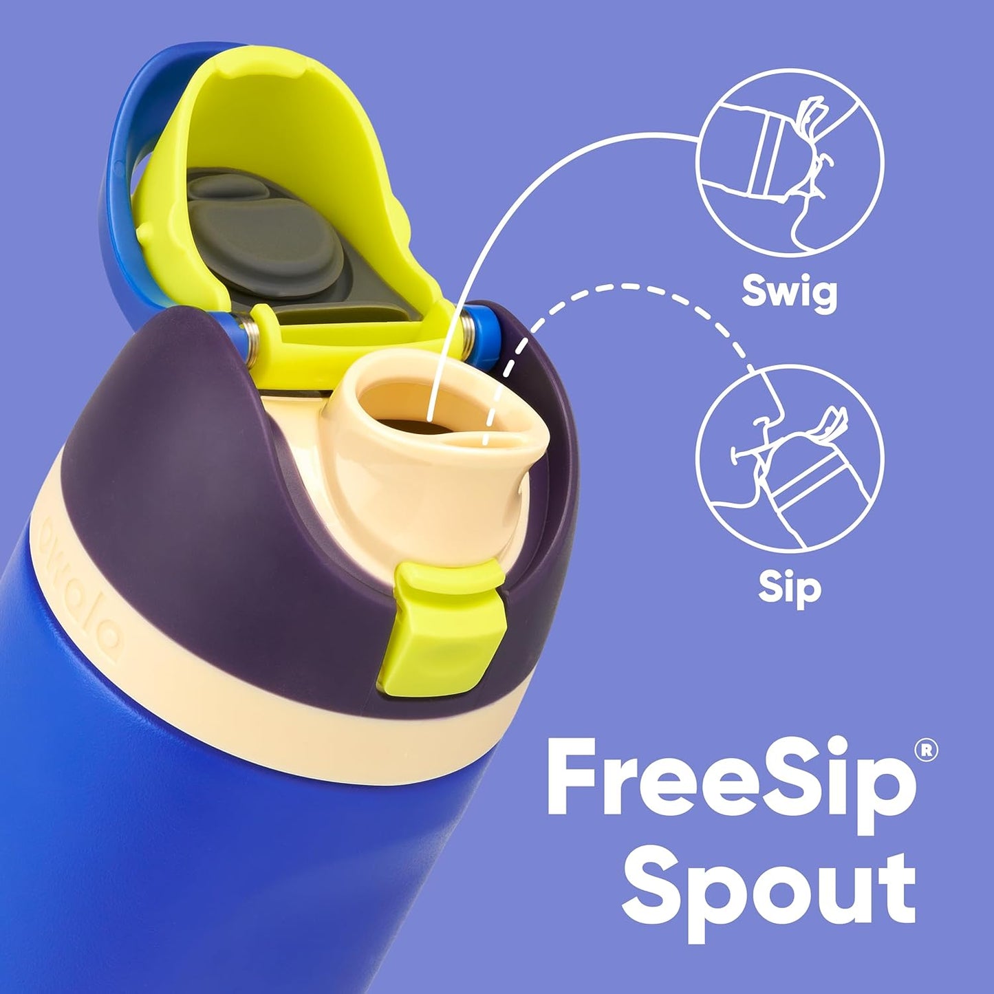 Owala Kids FreeSip Water Bottle - Insulated Stainless Steel with Straw, BPA-Free, 16 oz, Celestial Sphere