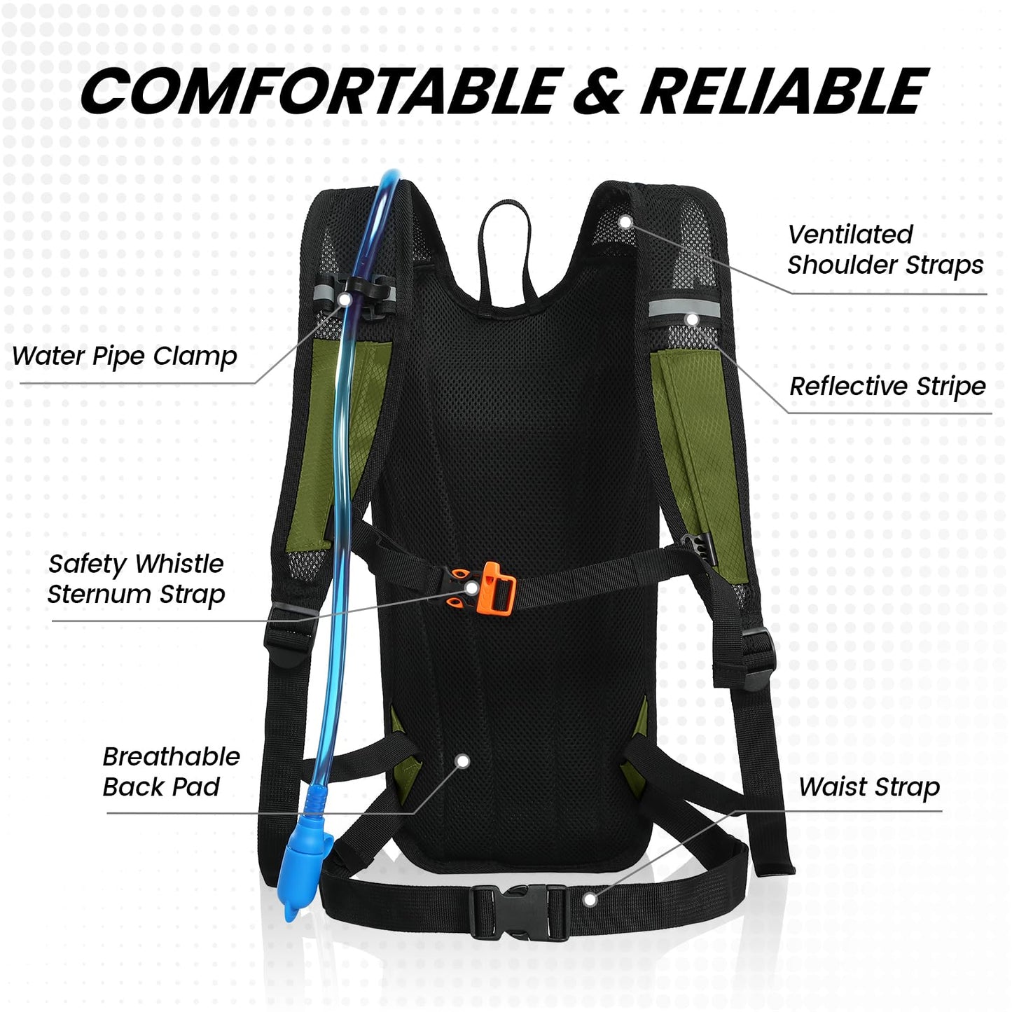 Nepest Hydration Backpack with 2L Water Bladder Water Back Pack