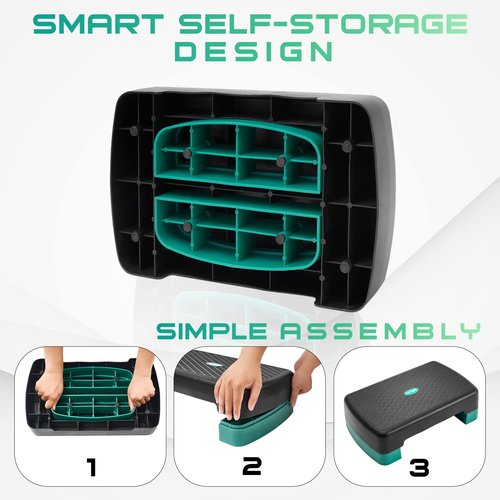 Yes4All Aerobic Exercise Step Platform with Adjustable Risers for Home Gym Fitness Workout