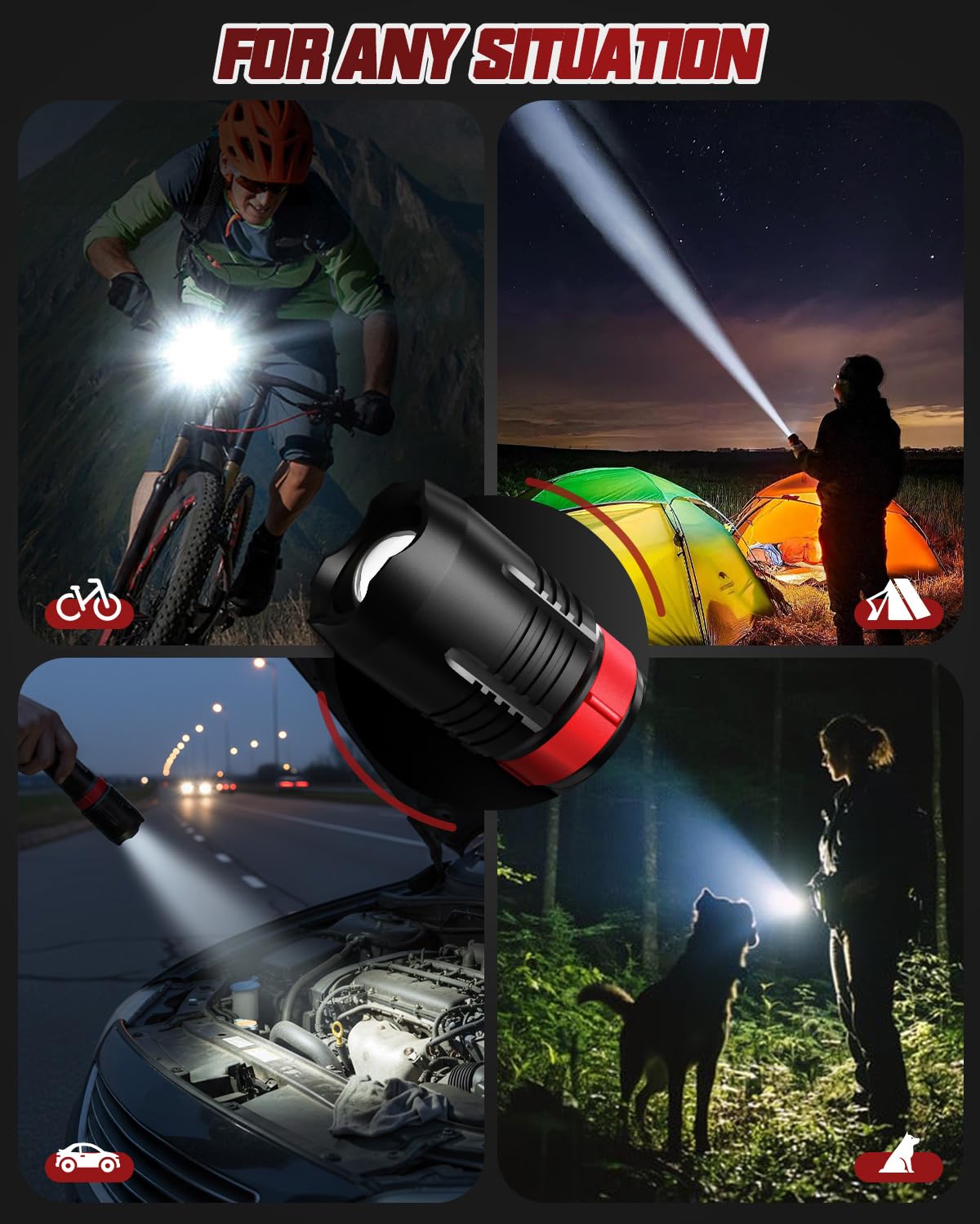 Victoper Rechargeabe Flashlight 2 Pack, High Lumens 5 Modes LED Small Tactical Flashlights, Waterproof Zoomable Mini Flash Light for Outdoor, EDC Gifts for Father's Day
