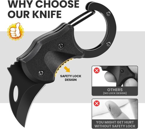 FUNBRO Small Pocket Knife - Keychain Box Cutter with 1.34-Inch Blade | Mini EDC Folding Knife for Everyday Carry