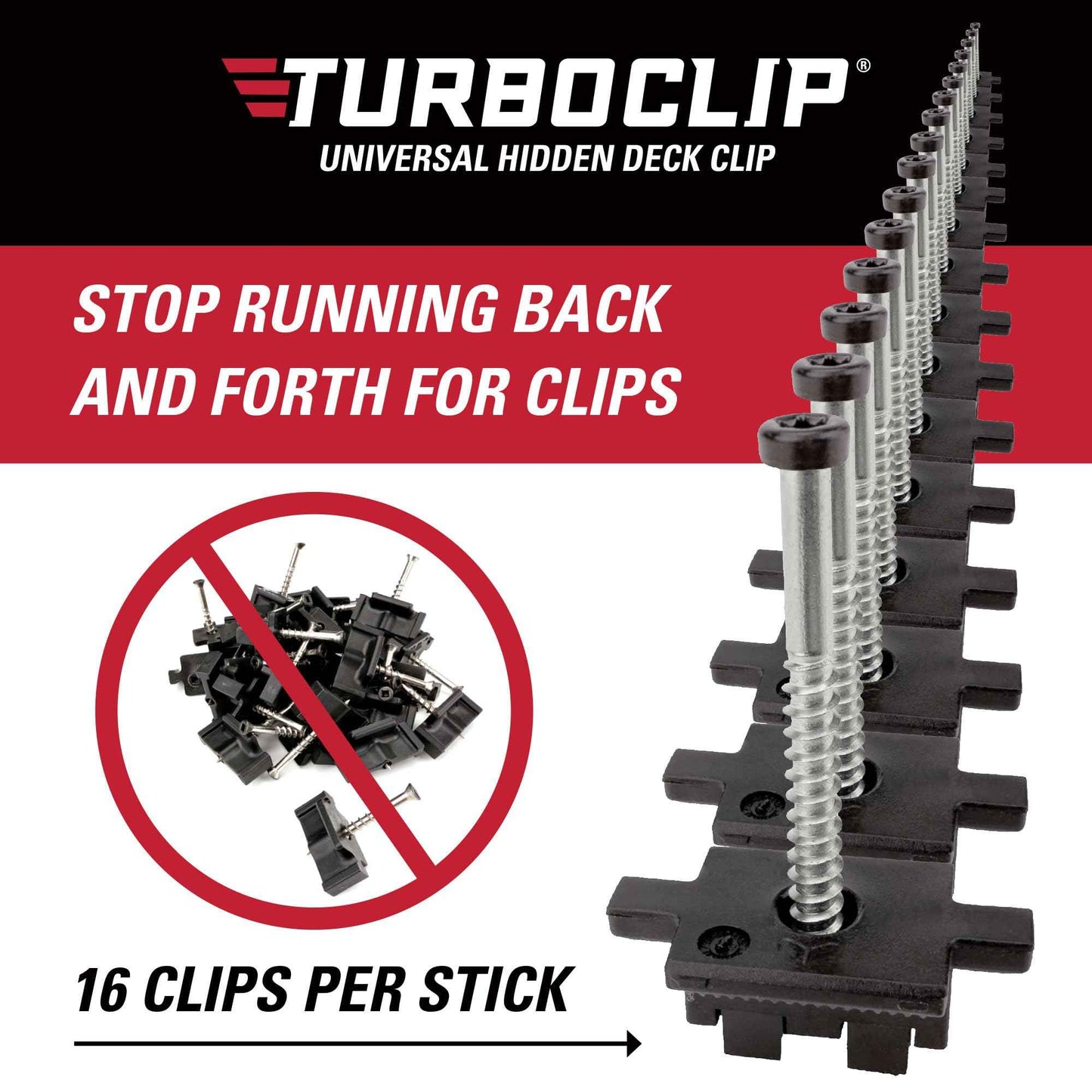 TurboClip 89292 Narrow Gap Universal Hidden Deck Fasteners, (1 Box of 192)