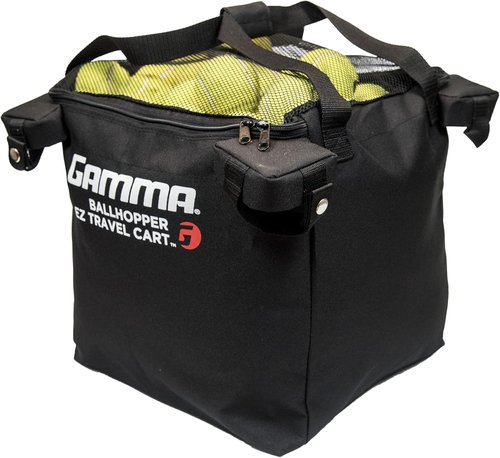 GAMMA Sports EZ Travel Cart - Portable Tennis & Pickleball Hopper with Premium Carrying Case | 150-250 Capacity