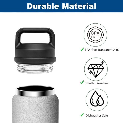 Alrens Chug Cap Replacement for Yeti Rambler Bottles - Durable Screw Top Lid | Dishwasher-Safe, 2 Pack