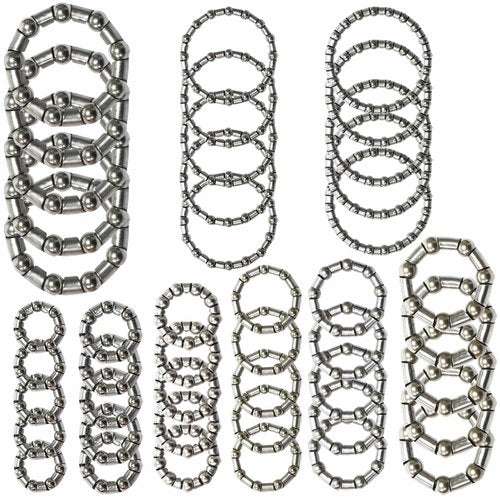 Lotatheta 5 Sets Each 9 Sizes Bike Ball Bearing Headset Retainer Crank Caged Wheel 4mm to 8mm / 1/6” to 1/3“ Repair Accessories Silver