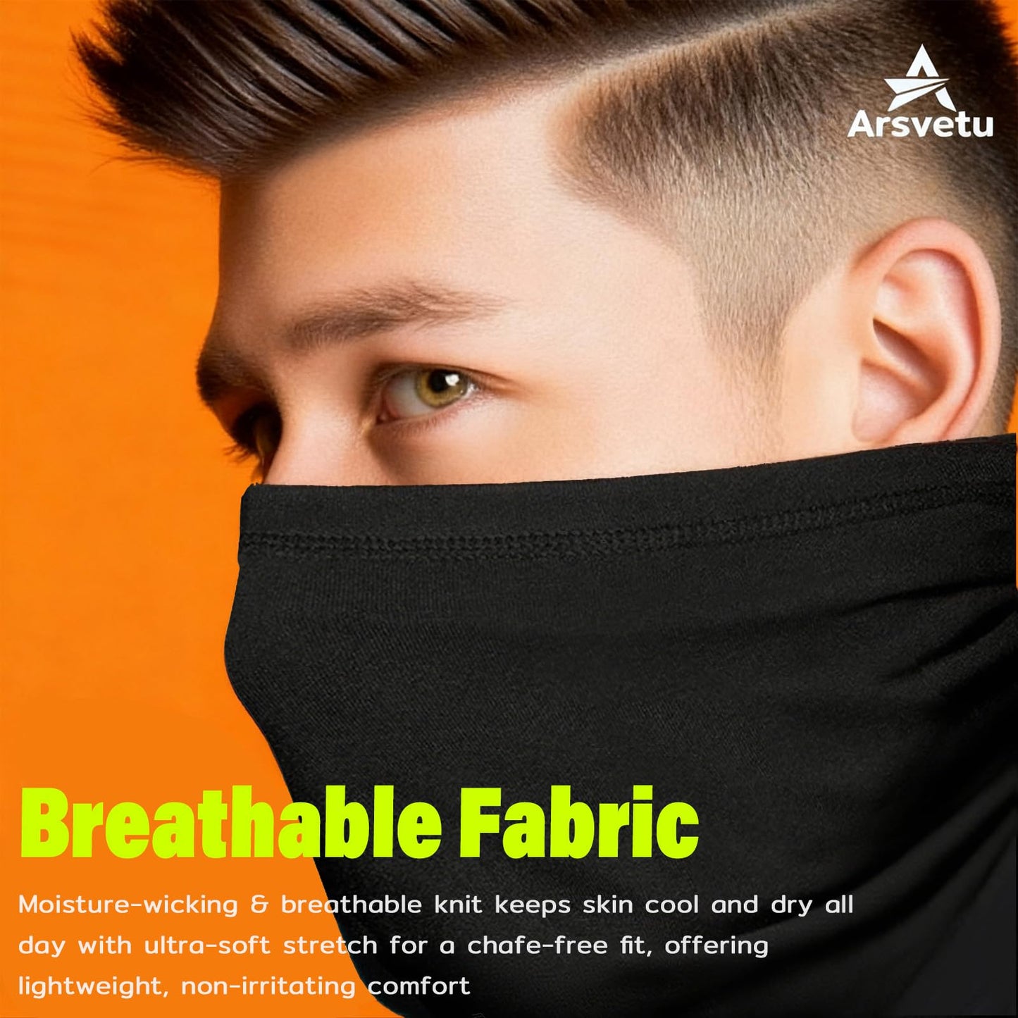Arsvetu Neck Gaiter 6 Pack UV Protection Cooling Hiking Face Cover MenWomen