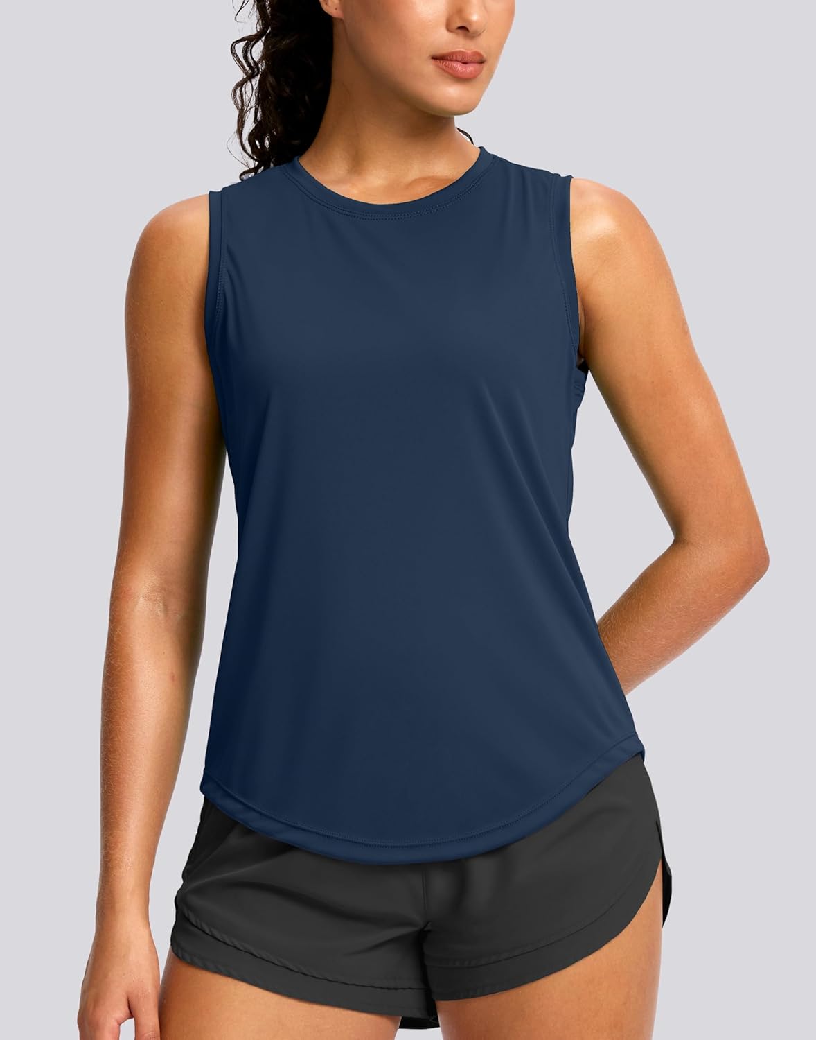 SANTINY Women's Sleeveless Workout Tops - Breathable Lightweight Athletic Tank for Running & Yoga