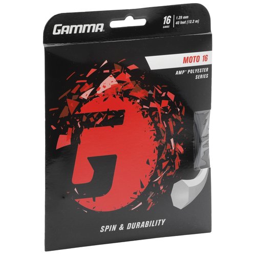 Gamma Sports Moto 16g Tennis String Set, 40', Black