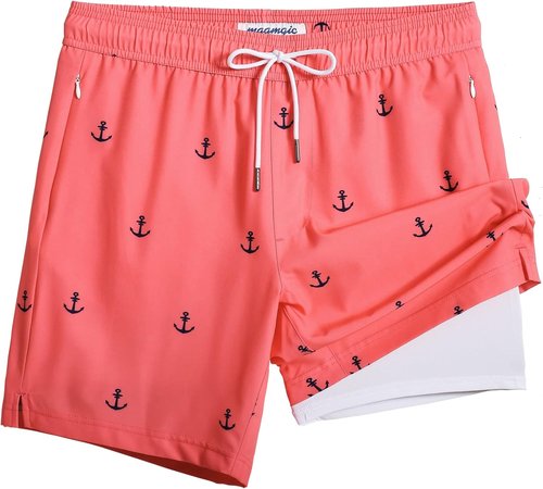 Maamgic Men's Swim Trunks - 2 in 1 Board Shorts with 7-Inch Inseam | Stylish Swim Suits