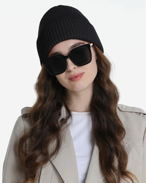 choshion Wool Beanie for Men Women, Seamless Knit Cuffed Warm Winter Hats Fisherman Beanies Womens Ski Hat Skull Cap Unisex, Black