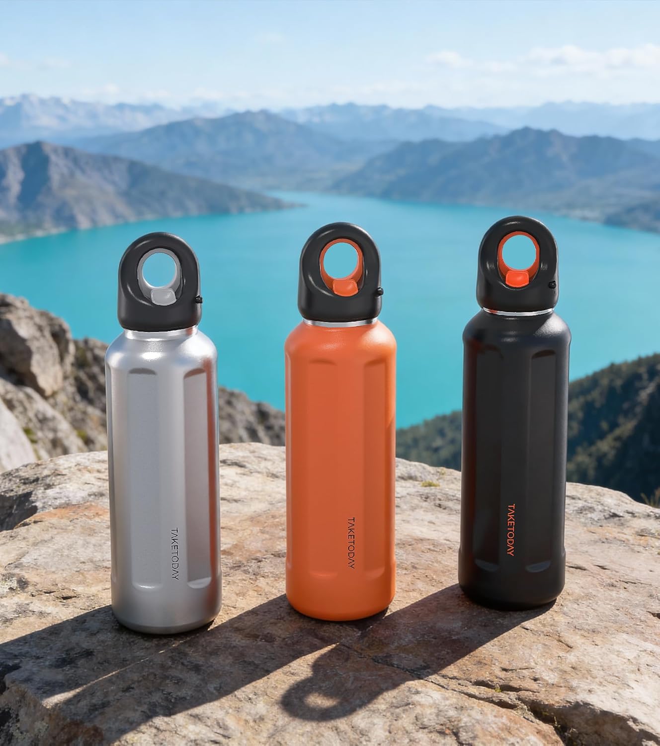 TakeToday Travel Water Bottle - Collapsible & Insulated Design for On-the-Go Hydration