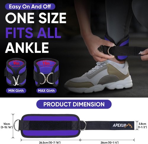 APEXUP Ankle Strap - Adjustable Cable Machine Resistance Bands for Glute Workouts & Leg Extensions