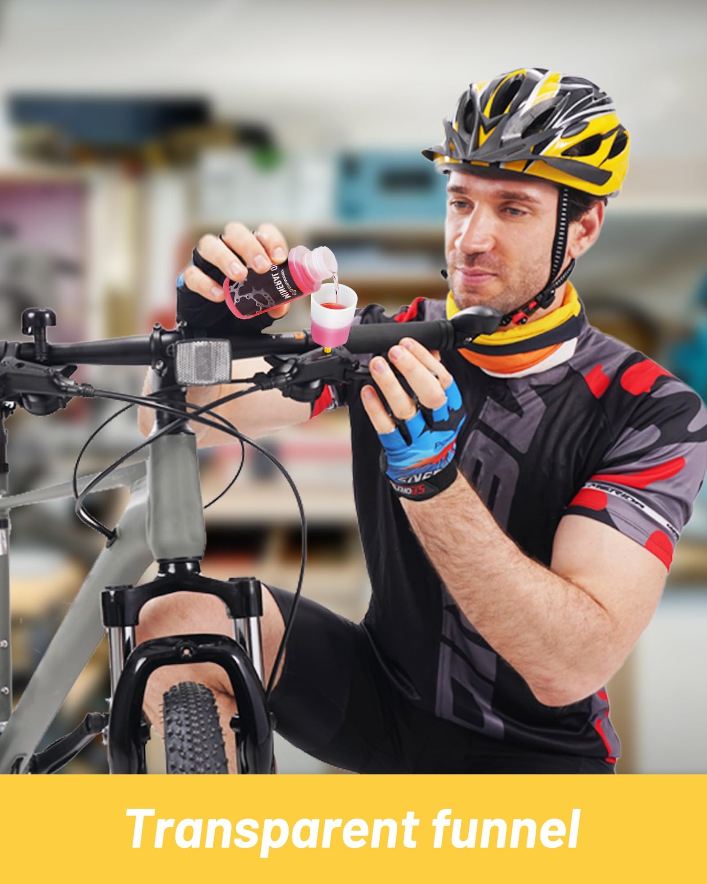CHUMXINY Brake Bleed Kit for Shimano, TEKTRO, TRP Hydraulic Disc Brakes. Mountain Bike Brake Bleed Kit Includes Transparent Funnel, 120ML Mineral Oil Brake Fluid.
