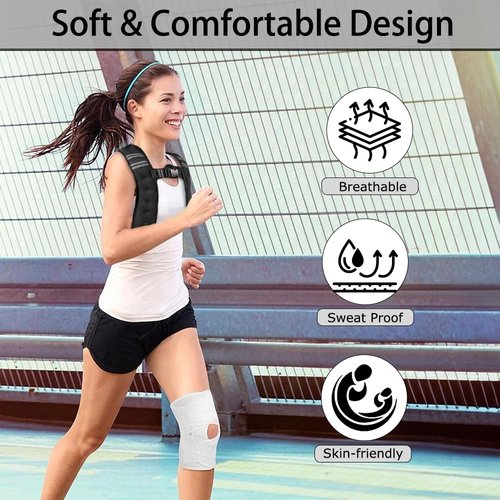Kvittra Weighted Vest, 6.5lb/3KG Weight Vest with Reflective Stripe, Body Weight Vests Adjustable for Men, Women Workout, Strength Training, Running, Walking, Jogging, Cardio, Weighted Workout