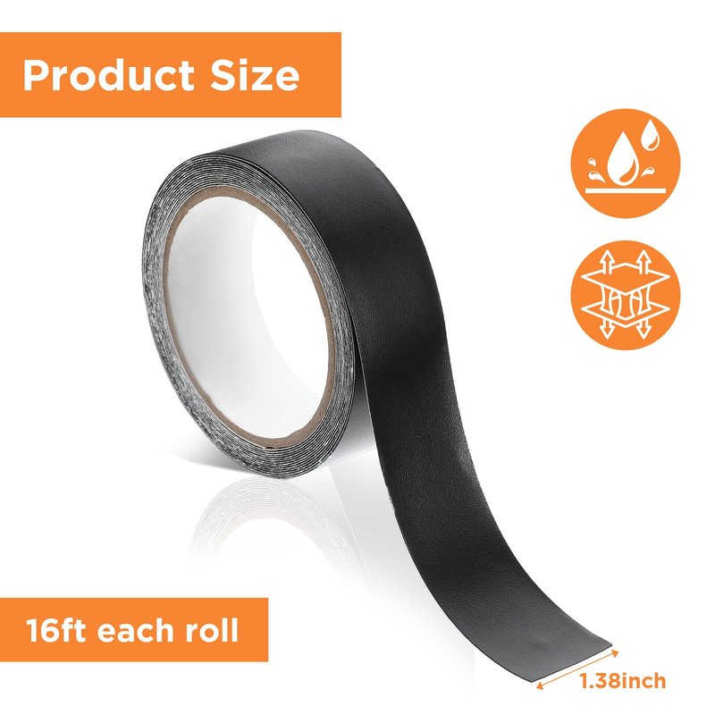 mekueeex 3 Pieces Black Racket Head Protection Tape, Tennis Racket Tape Racket Head Frame Guard Sticker for Tennis Racket ，16.4ft Roll