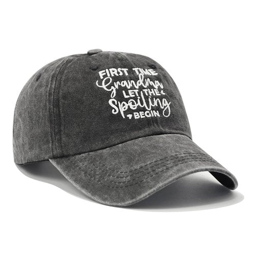 First Time Grandma Gifts, New Grandma Gifts First Time 2026 Promoted to Grandmas Gift Ideas, Funny Pregnancy Announcement Birthday Grandmas to be, Adjustable Embroidered Baseball Cap Dark Grey