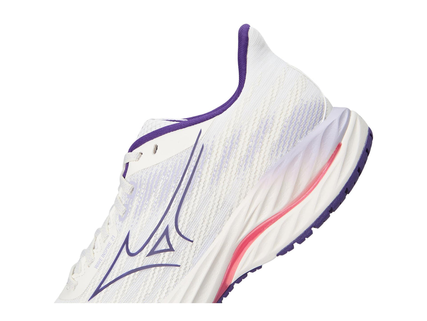 Mizuno Women's Wave Inspire 21 Running Shoe | Support Road-Trail Runner | White-Vintage Indigo | US Womens 8