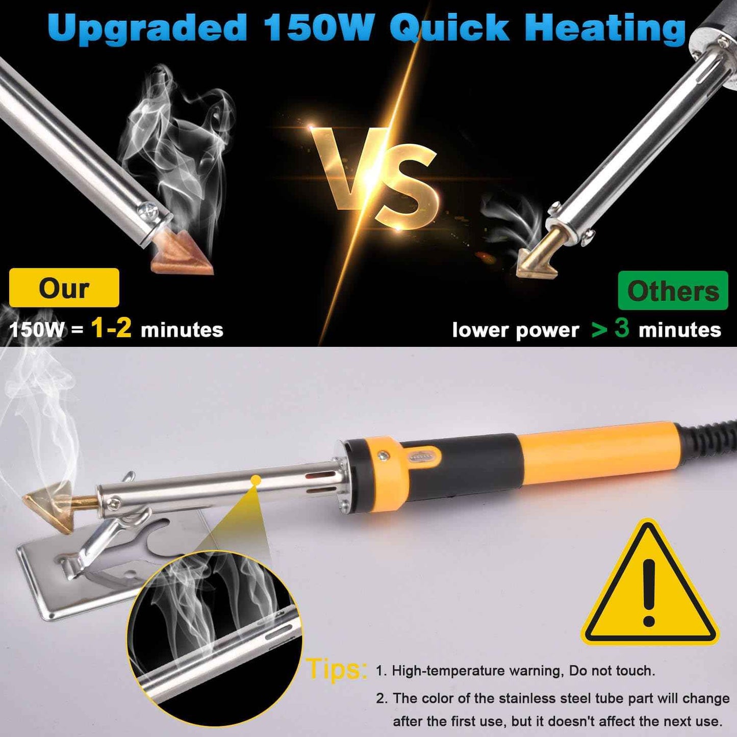 XR MARKET 150W Rapid Heating 3 IN 1 Plastic Welder, 70PCS Rods Welding Kit, 3 Tips Welder Soldering Iron Kit, Plastic Repair Kit for Car Bumper Dashboard Kayaks Canoe Repairs