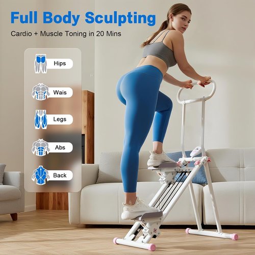 HXD-ERGO Stair Stepper - Adjustable Resistance Vertical Climber for Full Body Cardio Workout | Folding Design