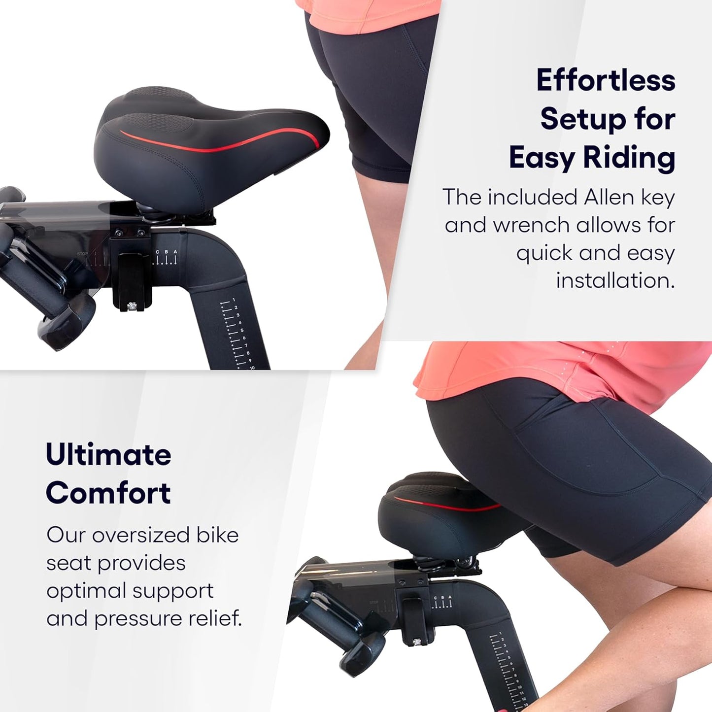 Peloton Replacement Extra Wide Seat - Oversized Cushion for Comfort | Fits Original & Bike+