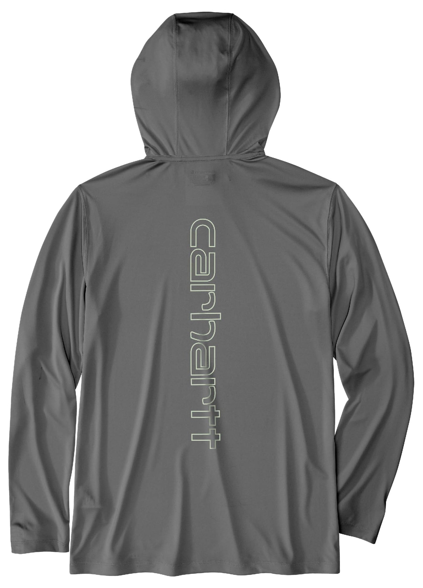 Carhartt Men's Force Sun Defender™ Lightweight Long-Sleeve Hooded Logo Graphic T-Shirt, Steel, Large/Tall