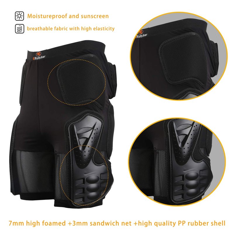 3D Butt Pads,Protective Padded Shorts for Snowboarding Gear,Impact Shorts Protection Hip Butt and Tailbone Pad for Skiing Skating