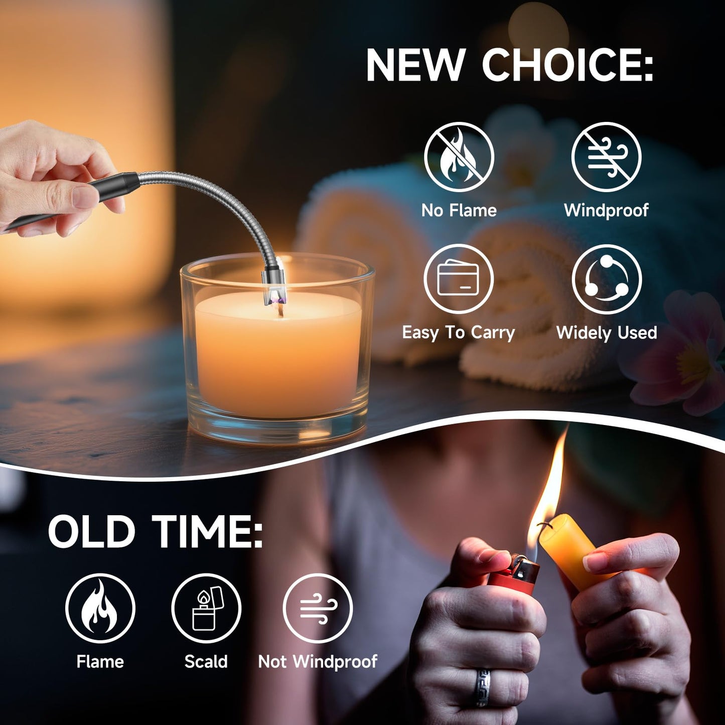 TOPKAY 4 Pack Candle Lighter,Windproof Flameless Electric Lighter Upgraded Plasma USB Rechargeable Long Arc Lighters Matches for Birthday Camping BBQ Grill Fireworks