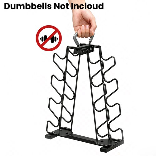UNITEDPOWER Dumbbell Rack Stand, 4 Tire Weight Rack for 8 Dumbbells，A-Frame Metal Storage Holder with Handle Suitable for Home Gym (DUMBBELLS NOT INCLUDED)
