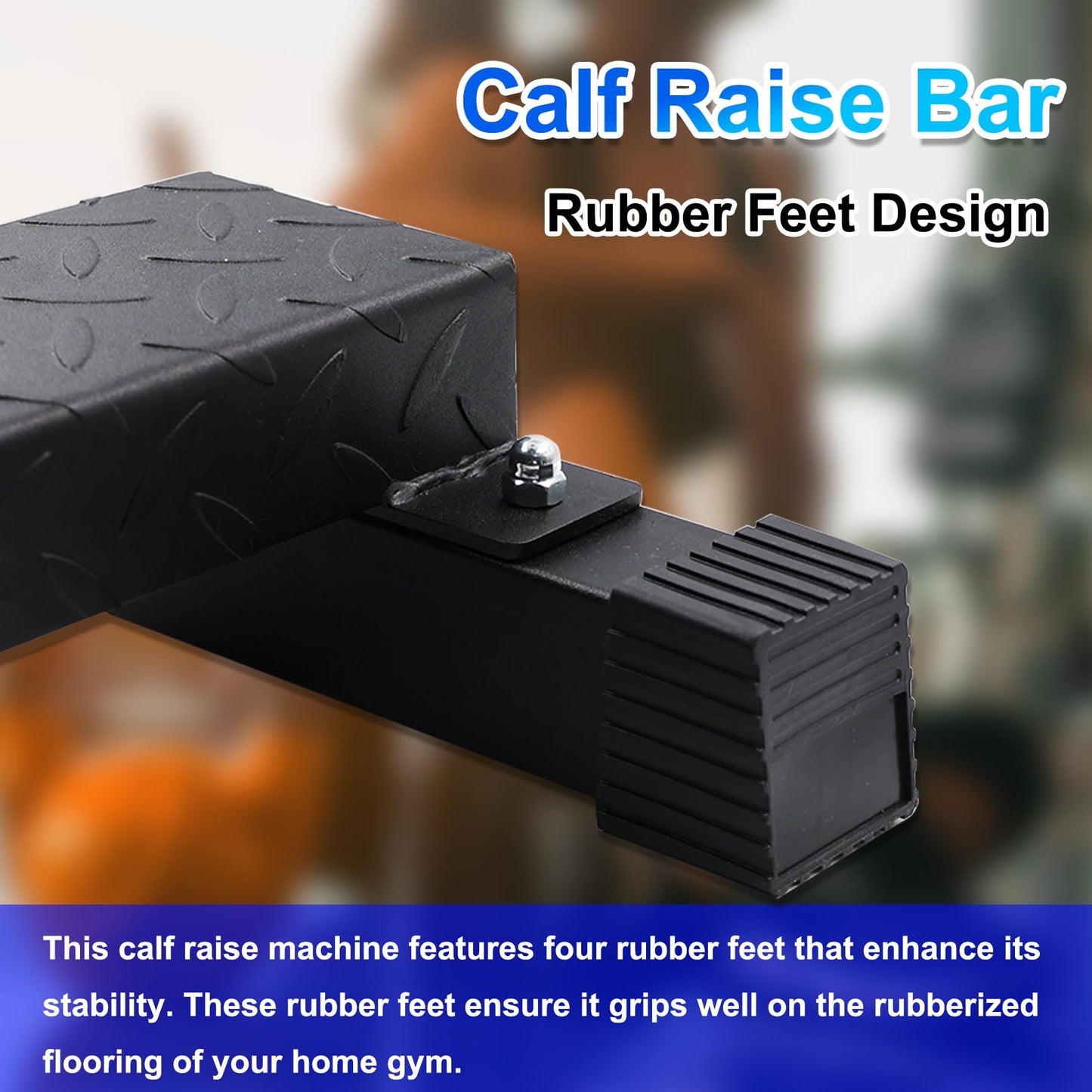 4.1-Inch High Steel Calf Raise Bar – Wide Calf Raise Machine for Stretching, Squats, and Foot Stretching – Anti-Slip Solid Steel Block for Enhanced Stability