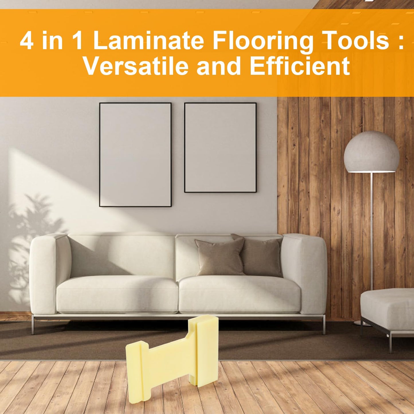 Yesland 2 Pack 4 in 1 Laminate Flooring Tools, Wood Floor Composite Board Laminate Installation Tool, Wood Floor Installation Tapping Block (Large) (Inclined Slot, Barb Slot U, V Slot, L Slot)