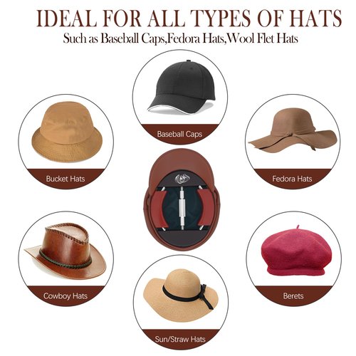 HAIBEIR Wood 4 Way Hat Stretcher Adjustable Turnbuckle & Heavy-Duty Design Hat Stretcher One Size 7.08’’-9.6’’ Maintain Hat Shape Stretch Cowboy Hats, Baseball Caps (Multi-Color)