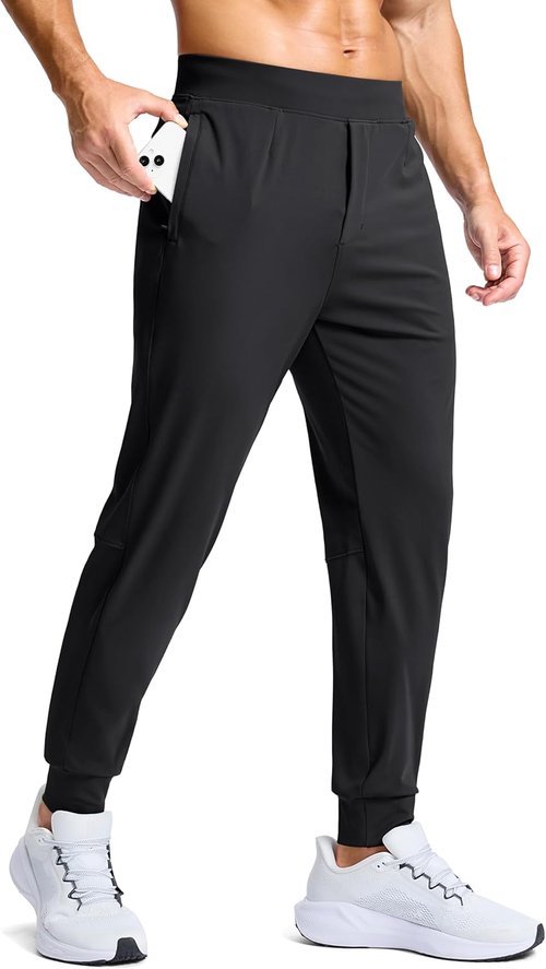G Gradual Men's Golf Joggers - Slim Fit Stretch Sweatpants with Zipper Pockets | Perfect for Work & Running