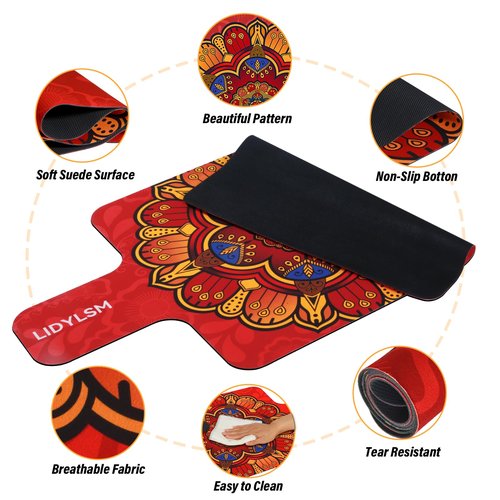 LIDYLSM Pilates Reformer Mat-39in*24in pilates reformer towel for yoga enthusiasts,non-slip,Lightweight,washable,suitable for Home,Pilates studio, Gym Pilates Workout(Red)