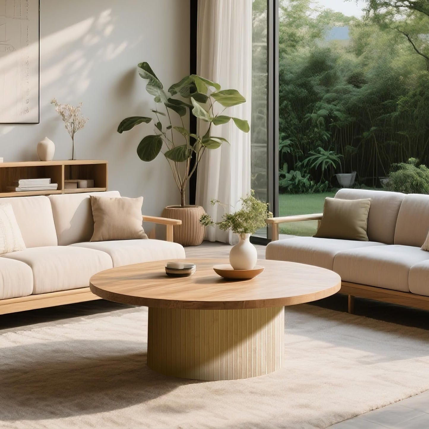 AMZDEPOT Natural Bamboo Wall Panel for Interior Wall Decor, Renewable Pole Wrap Wainscoting Paneling for Wall Ceiling Furniture Cabinet Office, 12 x 96 Inch, Carbonized