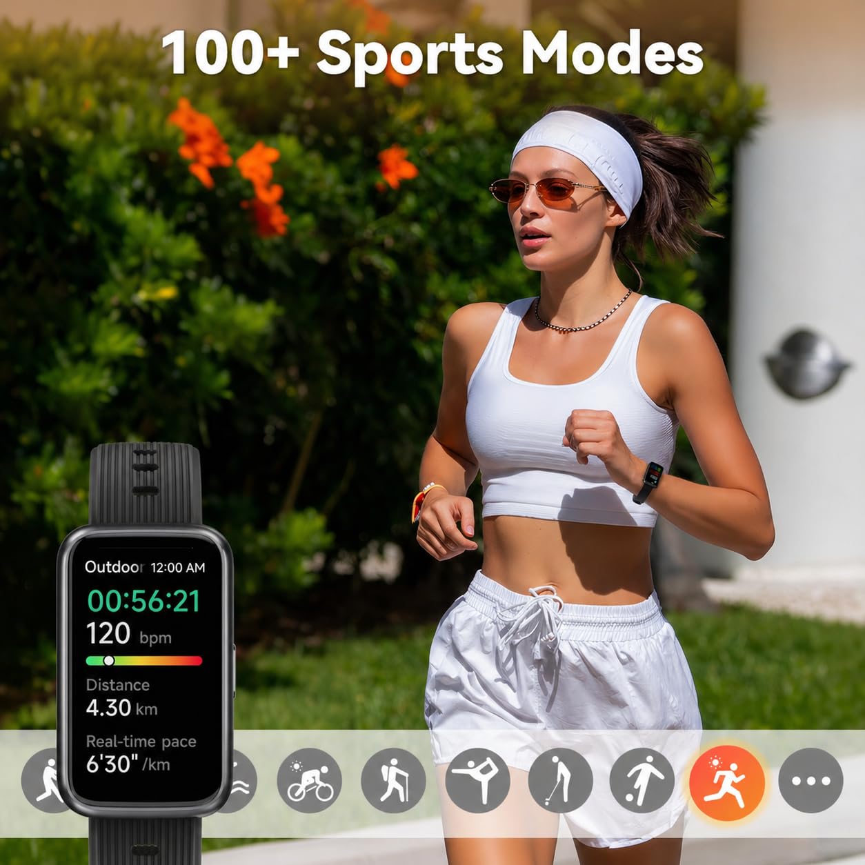 Long Battery Pedometer Watch 14 Days Battery Life, Slim Design No App/Phone Required Fitness Tracker, 50 Meters Waterproof Smart Watch, Heart Rate & Blood Oxygen Monitor Step Counter for Men Women