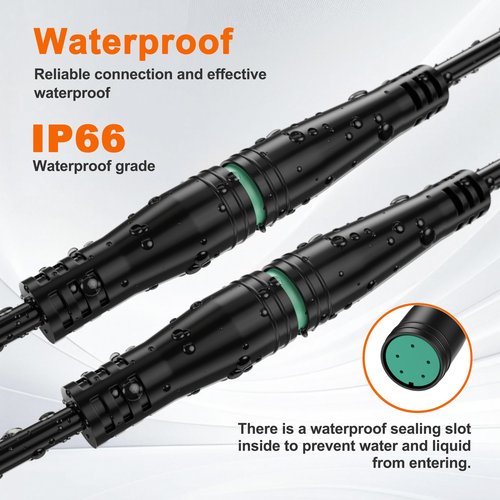 baluoqi Electric Scooter Waterproof- Waterproof Connector for Ebike Light + 5Pin Ebike Extension Cable