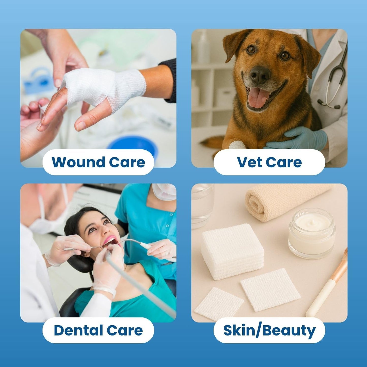 HCS 4x4 Gauze Pads, Large - 200ct, Non-Woven, Non-Sterile, 4-Ply - Highly Absorbent, Low-Linting Squares - Soft Gauze Sponges 4x4 - Medical Supplies, Wound Care, First Aid, Surgical, Dental, Beauty
