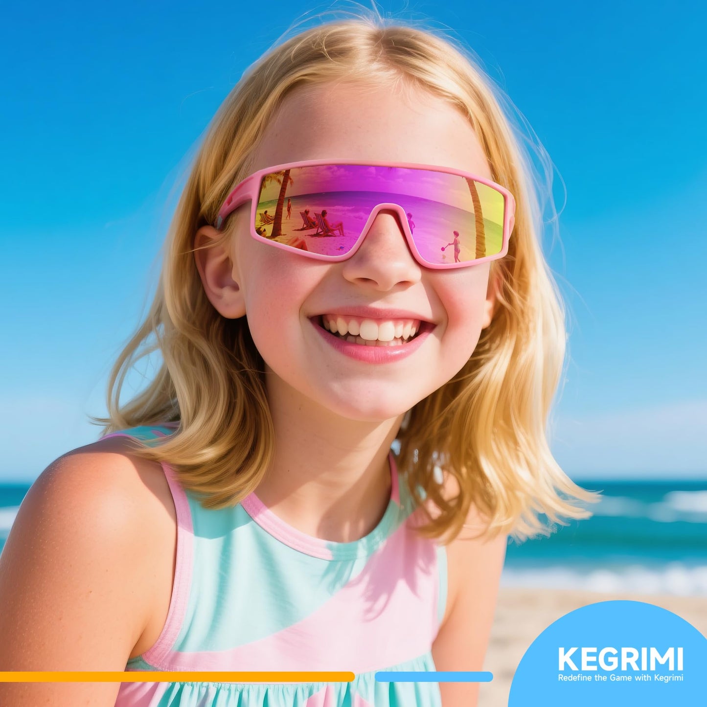 Kegrimi 3 Pack Kids Sunglasses Youth Baseball Polarized Sun Glasses Sports Cycling Running for Boys Girls UV Protection