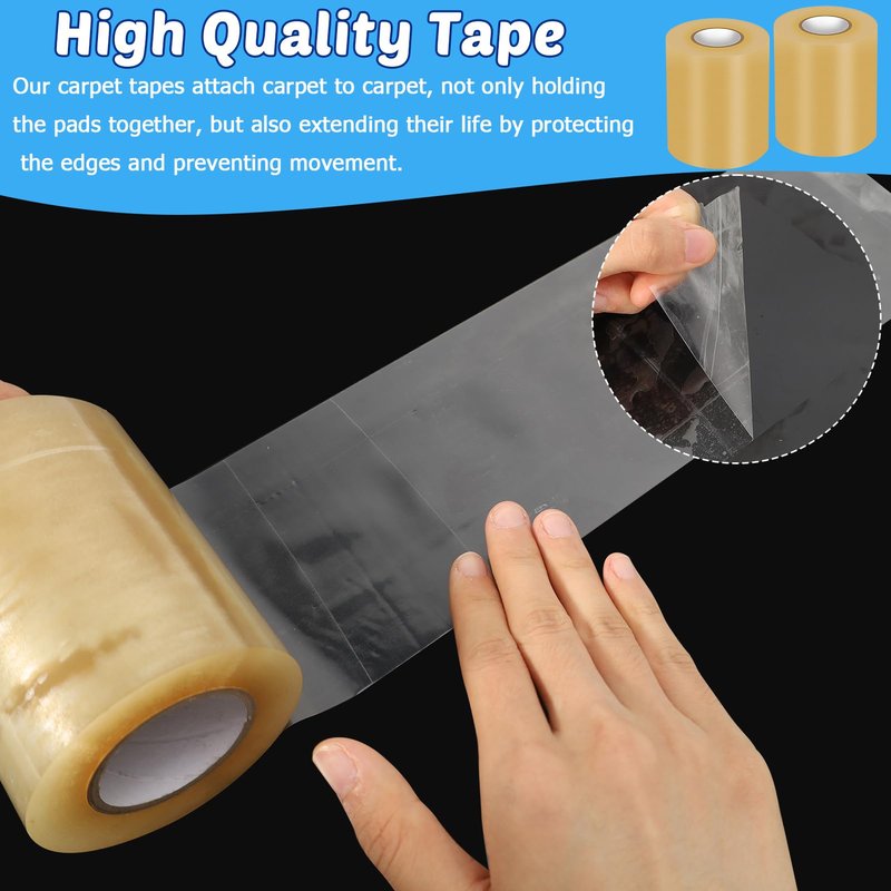 2 Rolls 3.93inch x 66FT Wrestling Mat Tape Clear Gym Floor Tape, PVC Seam Cover Tape for Heavy Duty Wrestling Grappling Exercise Mats